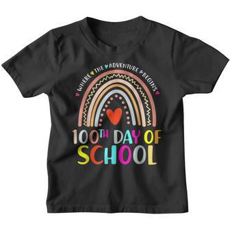 100Th Day Of School Teacher 100 Days Smarter Rainbow V5 Youth T-shirt - Thegiftio UK