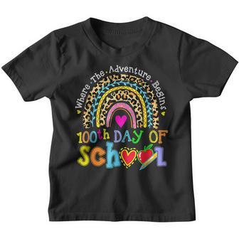 100Th Day Of School Teacher 100 Days Smarter Rainbow V8 Youth T-shirt - Thegiftio UK