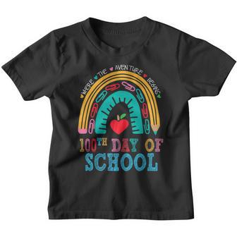 100Th Day Of School Teacher - 100 Days Smarter Rainbow Youth T-shirt - Thegiftio UK