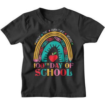 100Th Day Of School Teacher - 100 Days Smarter Rainbow Youth T-shirt - Thegiftio UK