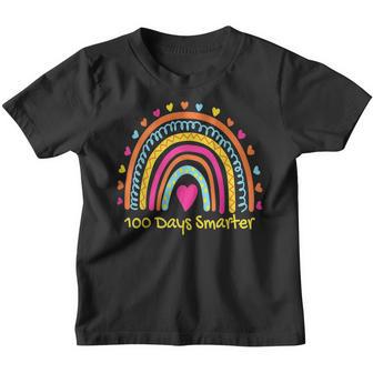 100Th Day Of School Teacher - 100 Days Smarter Rainbow Youth T-shirt - Thegiftio UK