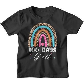 100Th Day Of School Teacher 100 Days Yall Smarter Rainbow Youth T-shirt - Thegiftio UK
