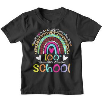 100Th Day Of School Teacher Student 100 Days Smarter Rainbow V2 Youth T-shirt - Thegiftio UK