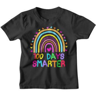 100Th Day Of School Teacher Student 100 Days Smarter Rainbow V4 Youth T-shirt - Thegiftio UK