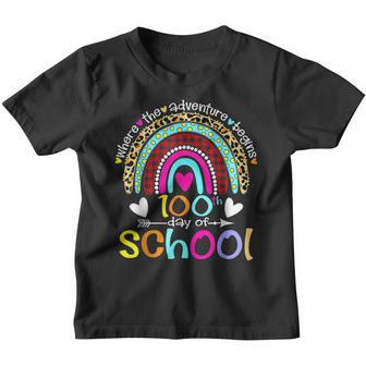 100Th Day Of School Teacher Student 100 Days Smarter Rainbow Youth T-shirt - Thegiftio UK