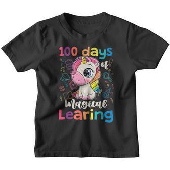 100Th Day Of School Unicorn Girls 100 Days Of School Youth T-shirt - Thegiftio UK