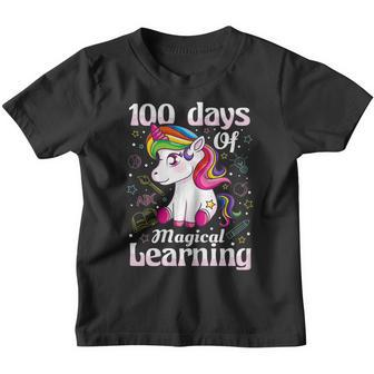 100Th Day Of School Unicorn T Shirt Girls 100 Days Of School Youth T-shirt | Mazezy