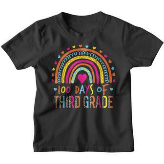 100Th Day Of Third Grade School Rainbow 100 Days Smarter Youth T-shirt - Thegiftio UK