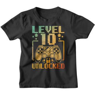 10Th Birthday Boy Level 10 Unlocked 10 Year Old Video Games Youth T-shirt - Thegiftio UK