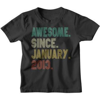 10Th Birthday Gift 10 Year Old Awesome Since January 2013 Youth T-shirt - Thegiftio UK