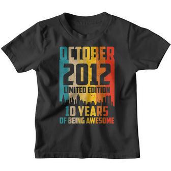 10Th Birthday Gifts Vintage October 2012 10 Years Old Youth T-shirt - Thegiftio UK