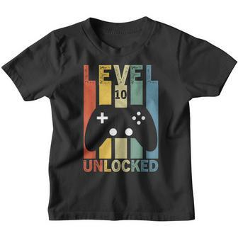 10Th Birthday Level 10 Unlocked Funny Video Gamer Youth T-shirt | Mazezy