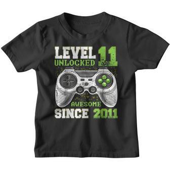 11 Year Old Boy Level 11 Unlocked Awesome 2011 11Th Birthday V2 Youth T-shirt - Thegiftio UK