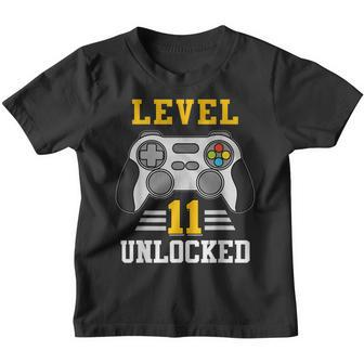 11 Year Old Gifts Level 11 Unlocked 11Th Birthday Video Game V2 Youth T-shirt - Seseable
