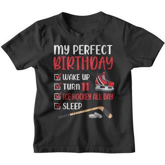 11 Year Old Ice Hockey Birthday Party 11Th Boy Bday Eleven Youth T-shirt - Thegiftio UK
