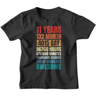 11 Years 132 Months Of Being Awesome 11Th Birthday V2 Youth T-shirt - Thegiftio UK