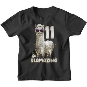 11 Years Old 11Th Birthday Llama Birthday Girl Gift Youth T-shirt - Thegiftio UK