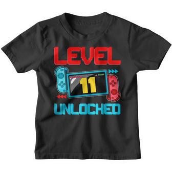 11Th Birthday Boy Level 11 Unlocked Video Gamer Birthday V2 Youth T-shirt - Thegiftio UK