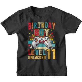11Th Birthday Boys Gifts Level 11 Unlocked Video Games Boys Youth T-shirt - Seseable