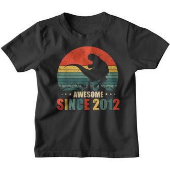 11Th Birthday Gifts Boys Awesome Since 2012 Dinosaur T Rex Youth T-shirt - Thegiftio UK