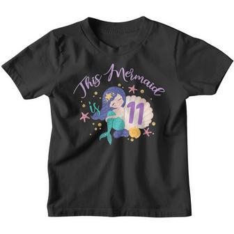 11Th Birthday Girl This Mermaid Is 11 Years Old Costume Youth T-shirt - Thegiftio UK