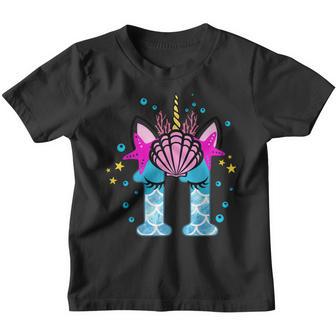 11Th Birthday Girl Unicorn Mermaid 11 Years Old Youth T-shirt - Thegiftio UK