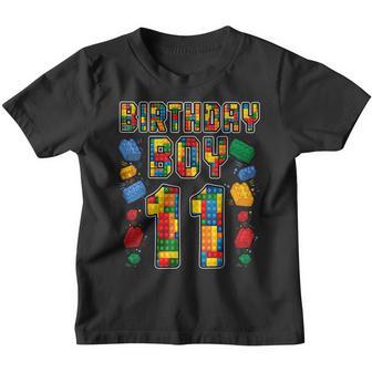 11Th Birthday Master Builder 11 Years Old Block Building Boy Youth T-shirt - Thegiftio UK