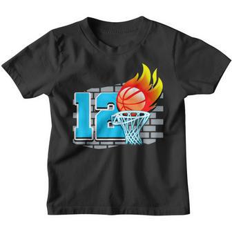 12 Year Old 12Th Basketball Birthday Party Theme Boys Girls Youth T-shirt - Thegiftio UK