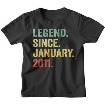 12 Year Old Gift Legend Since January 2011 12Th Birthday Boy Youth T-shirt - Thegiftio UK