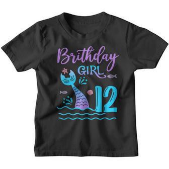 12 Year Old Mermaid Birthday Girl Kids 12Th Birthday Mermaid Youth T-shirt - Thegiftio UK