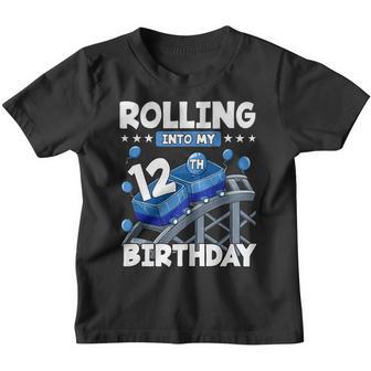 12 Year Old Rolling Into 12Th Birthday Rollercoaster Boys Youth T-shirt - Thegiftio UK