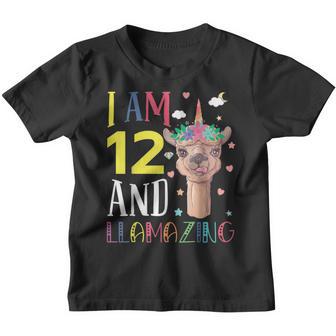 12 Years Old 12Th Birthday Llama Birthday Girl Gift V3 Youth T-shirt - Thegiftio UK