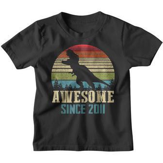 12 Years Old Boy Dinosaur T-Rex Awesome Since 2011 Birthday Youth T-shirt - Thegiftio UK
