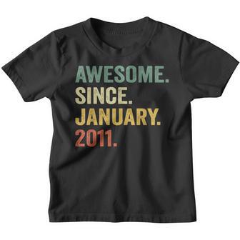 12 Years Old Gifts 12Th Bday Boys Awesome Since January 2011 Youth T-shirt - Thegiftio UK