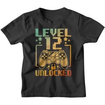 12Th Birthday Boy Level 12 Unlocked 12 Year Old Video Games Youth T-shirt - Seseable