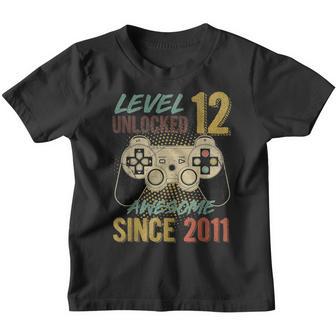 12Th Birthday Boy Level 12 Unlocked Awesome 2011 Video Gamer V2 Youth T-shirt - Thegiftio UK