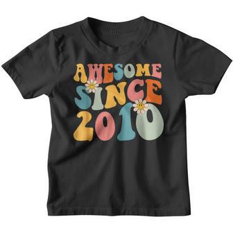 12Th Birthday Gift Awesome Since 2010 12 Year Old Groovy Youth T-shirt - Thegiftio UK
