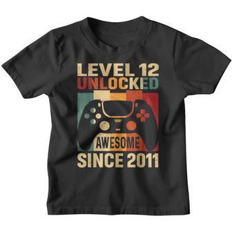 12Th Birthday Gift Level 12 Unlocked Awesome 2011 Video Game Youth T-shirt - Thegiftio UK