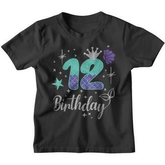 12Th Birthday Girl This Mermaid Is 12 Years Old Costume Youth T-shirt - Thegiftio UK