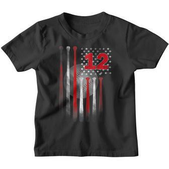 12Th Birthday Retro American Baseball 12 Years Old Boy Girl Youth T-shirt - Thegiftio UK