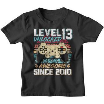 13 Year Old Boy Level 13 Unlocked Awesome 2010 13Th Birthday Youth T-shirt - Thegiftio UK