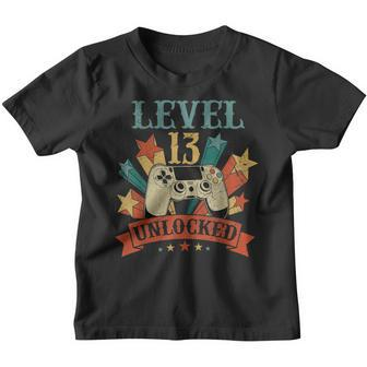 13 Year Old Gifts Level 13 Unlocked 13Th Birthday Boy Gaming V2 Youth T-shirt - Seseable