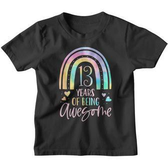 13 Years Of Being Awesome Rainbow Tie Dye 13Th Birthday Girl Youth T-shirt - Thegiftio UK