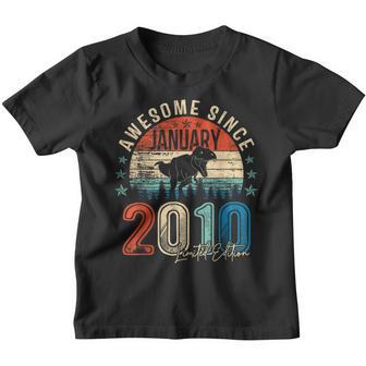 13Th Bday Dinosaur Boy Awesome January 2010 Limited Edition Youth T-shirt - Thegiftio UK