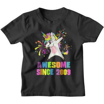 14 Years Old 14Th Birthday Awesome Since 2009 Unicorn Youth T-shirt - Thegiftio UK