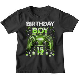 15 Year Old Level 15 Unlocked 15Th Birthday Video Game Youth T-shirt - Thegiftio UK