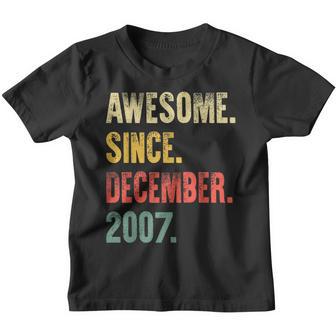 15 Years Old Awesome Since December 2007 15Th Birthday Youth T-shirt - Thegiftio UK