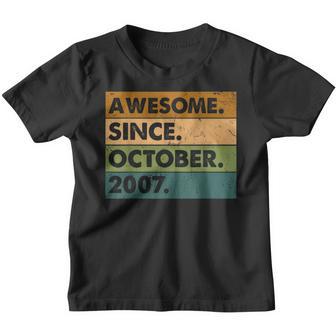 15Th Birthday Gifts Awesome Since October 2007 15 Years Old V2 Youth T-shirt - Thegiftio UK
