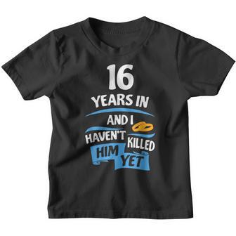 16 Years Anniversary Gift Idea For Her - 16Th Wedding Youth T-shirt - Thegiftio UK
