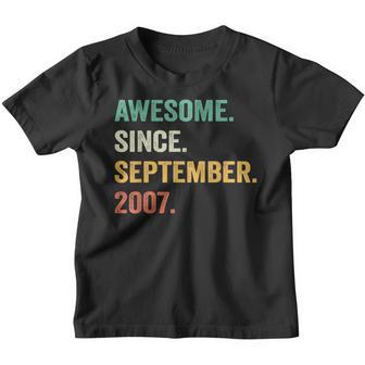16 Years Old Gift 16Th Bday Boy Awesome Since September 2007  Youth T-shirt